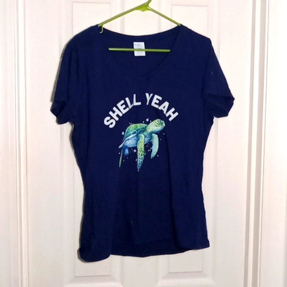 Turtle "SHELL YEAH" Graphic cotton t-shirt Port & Company